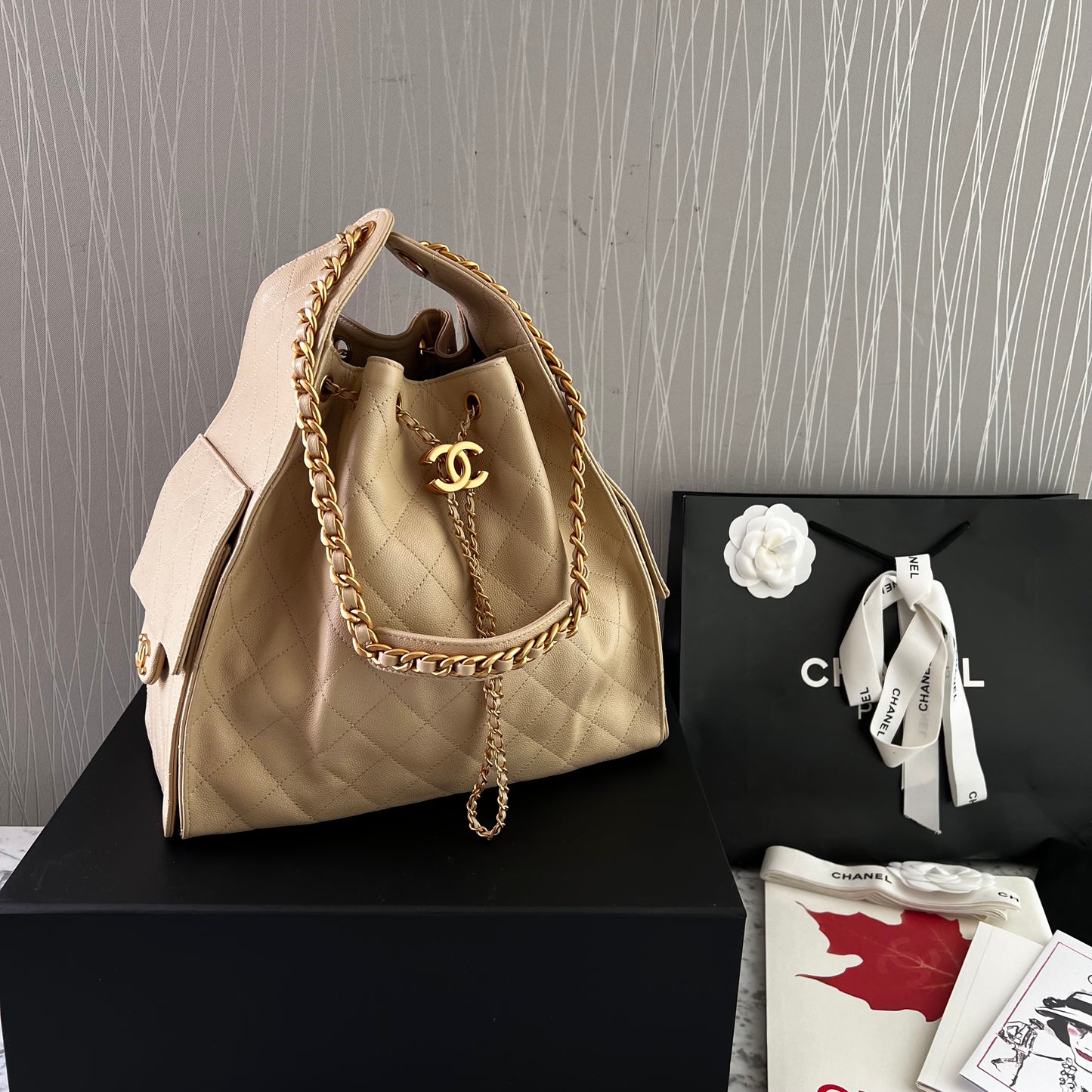 Bolso C 2-5 piel granulada color beige