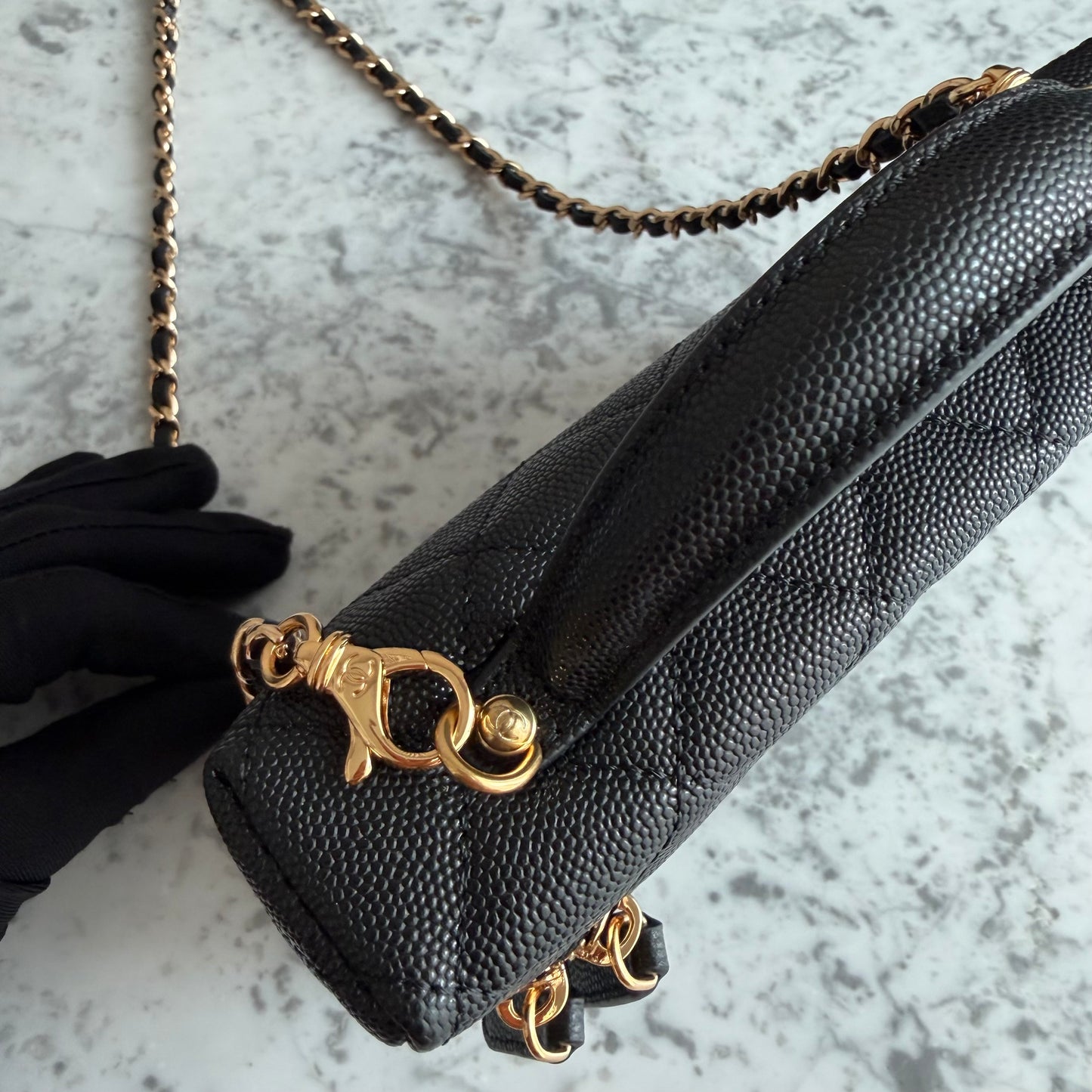 Bolso C-hanel vanity piel color negro