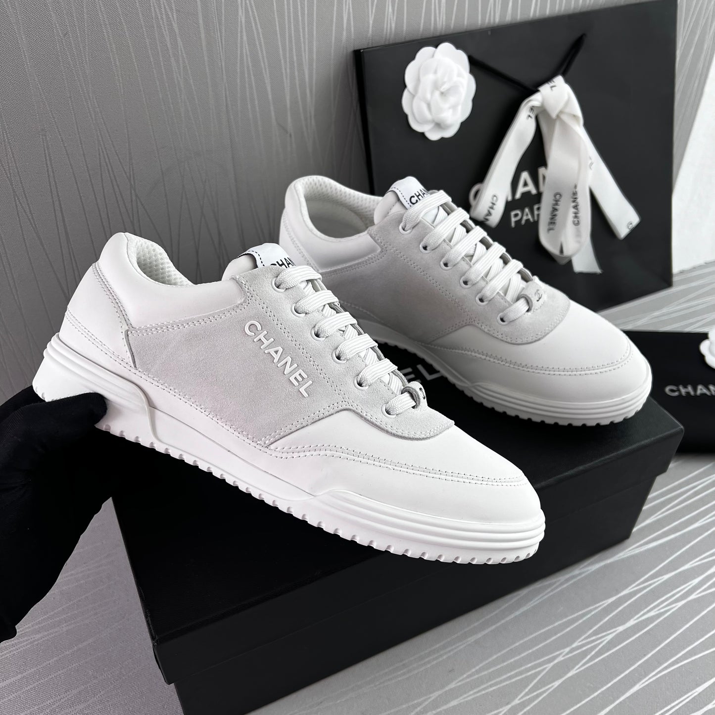 Sneakers C piel blancos