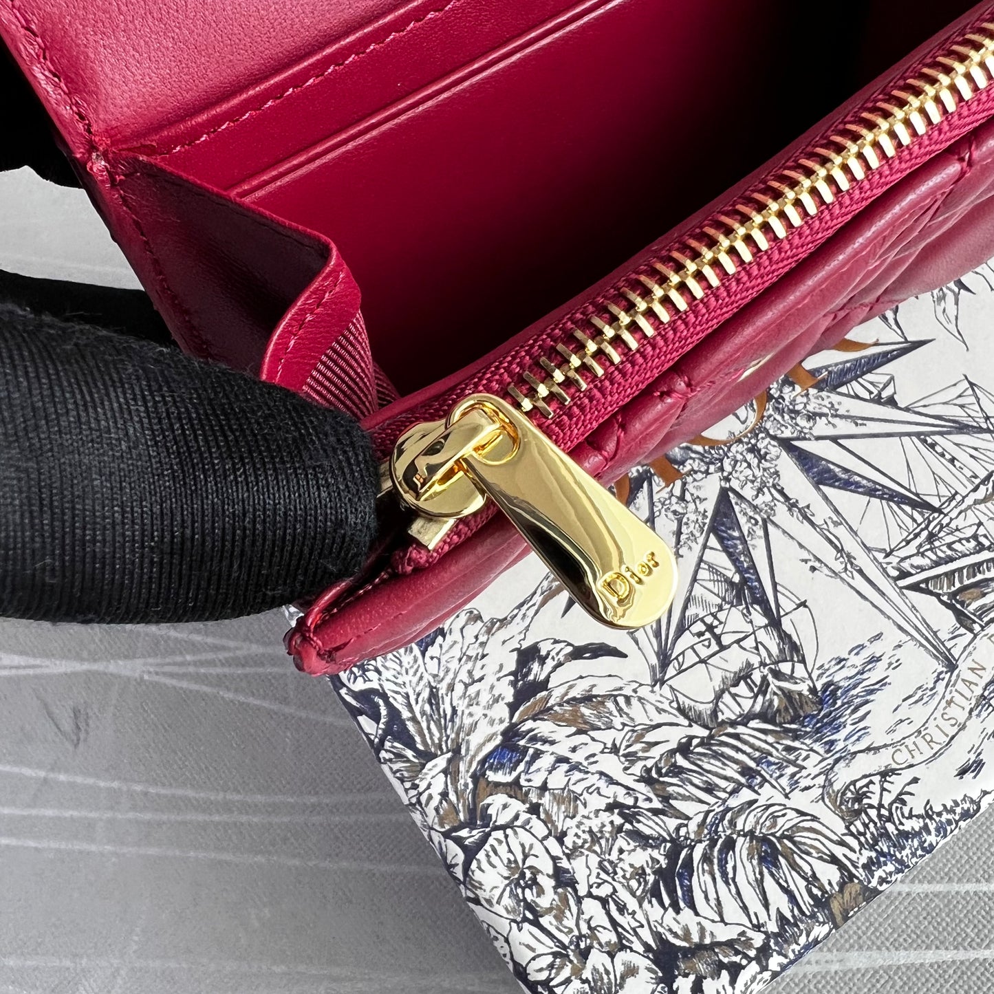 Cartera D-ior piel color rojo