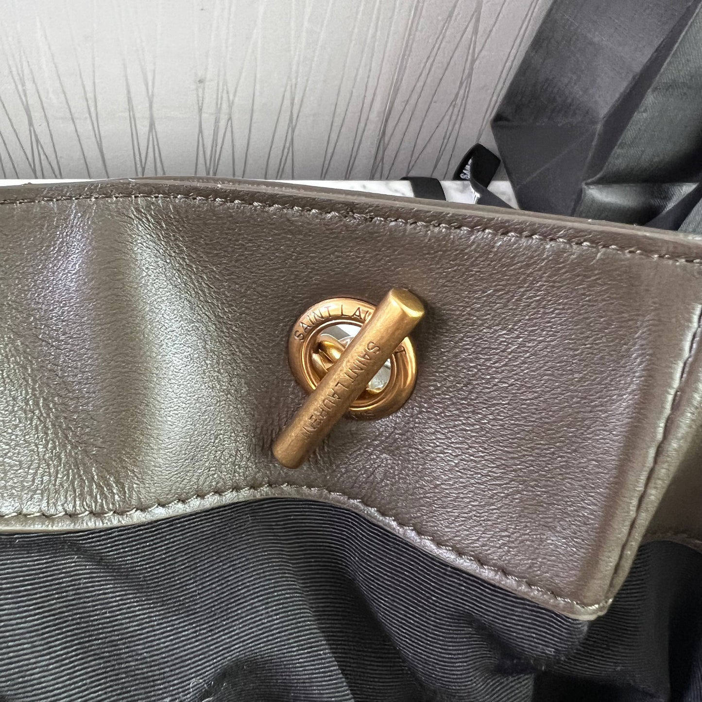 Bolso Y piel color gris