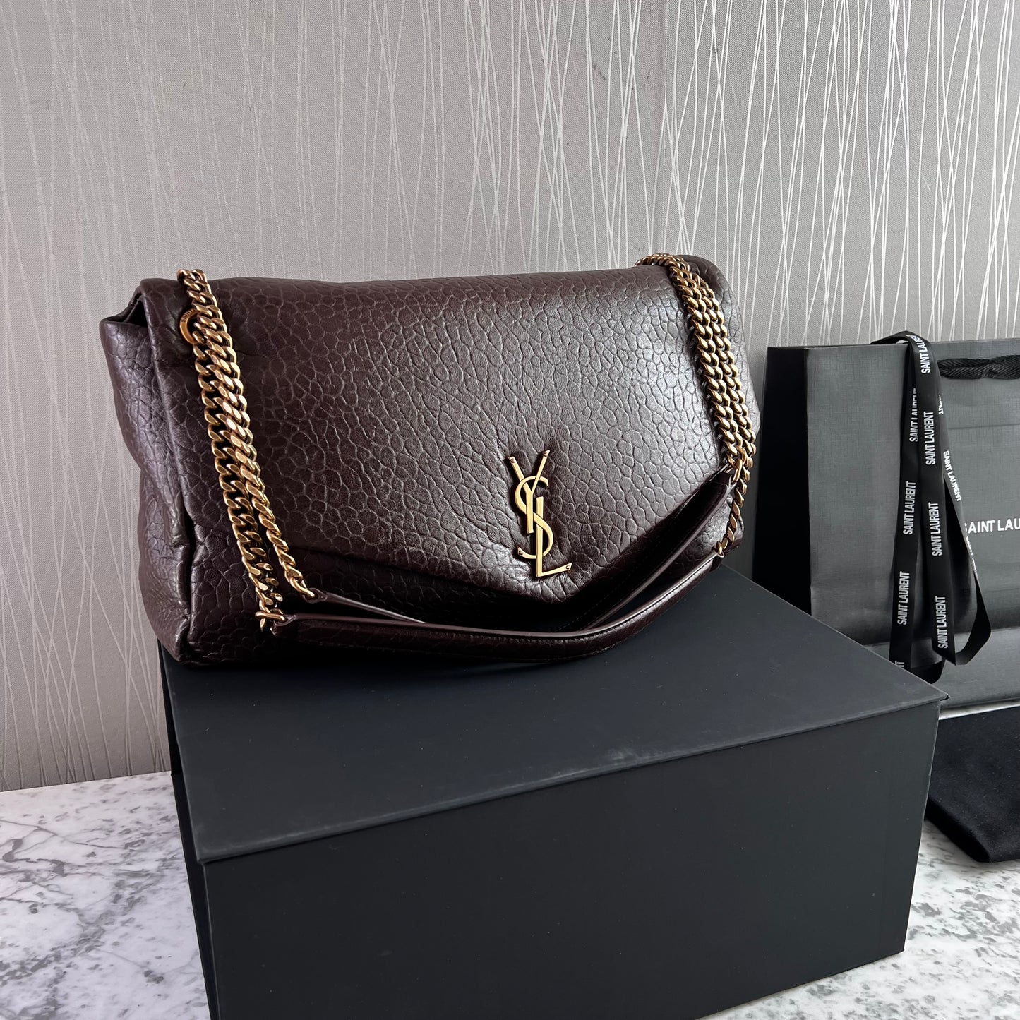 Bolso Y piel color café