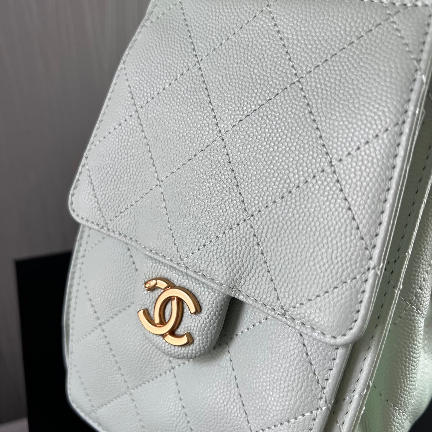 Bolso C 2-5 piel granulada color verde menta pequeña