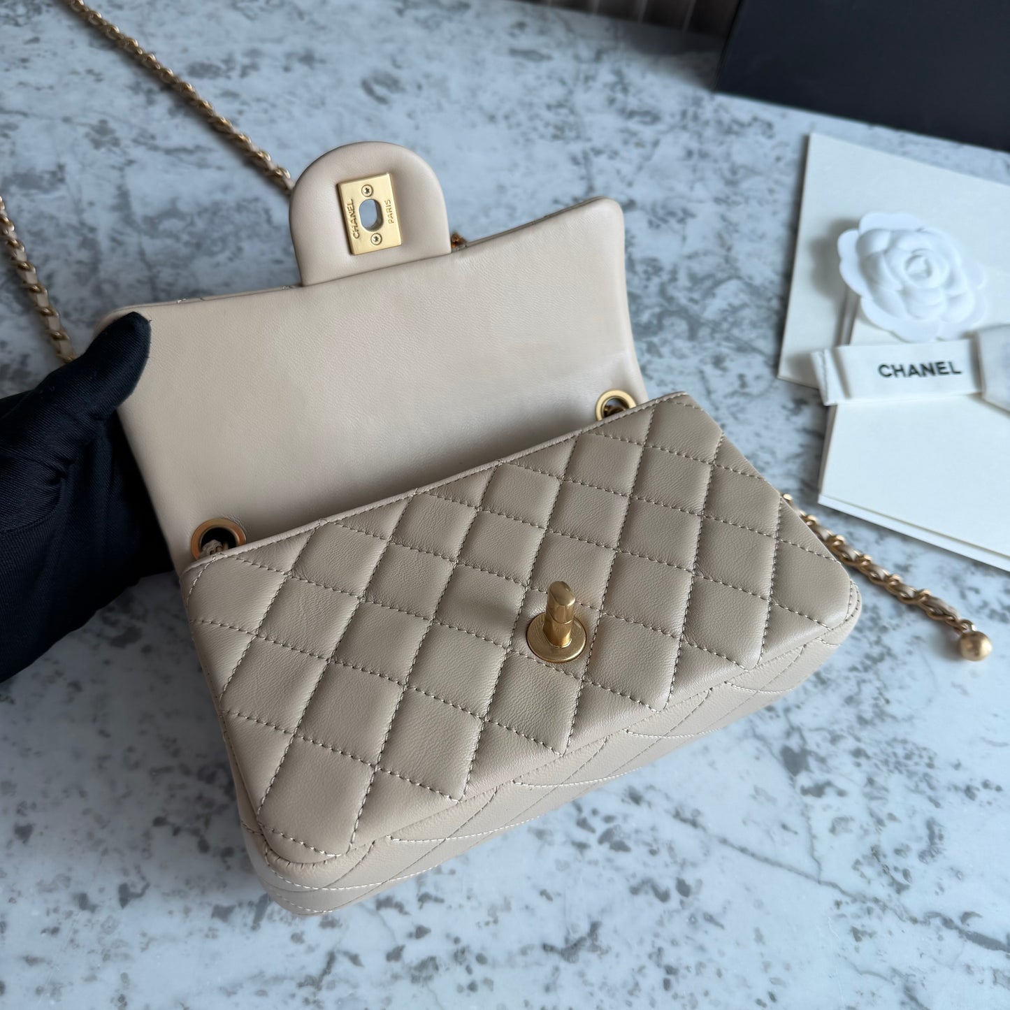 Bolso C-hanel piel color beige