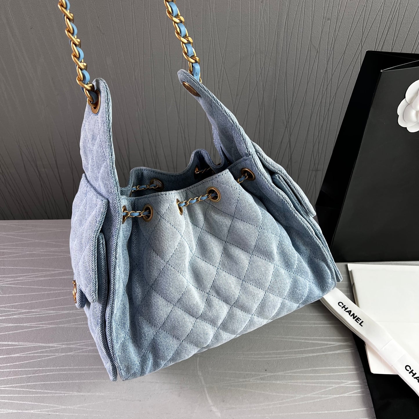 Bolso C 2-5 algodón color azul denim