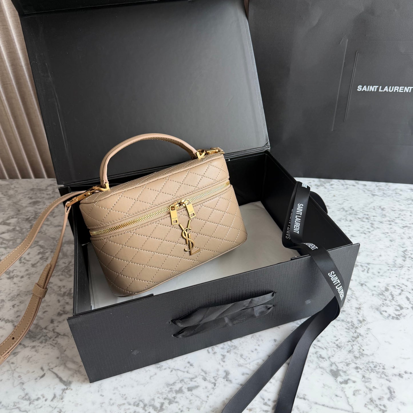 Bolso Y-sl piel color beige