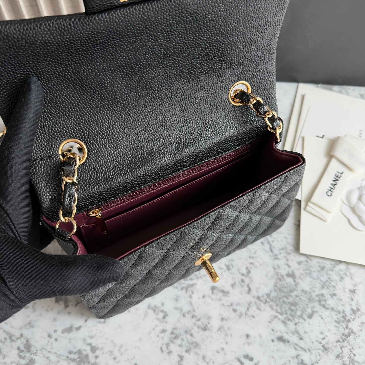 Bolso C-hanel mini piel color negro