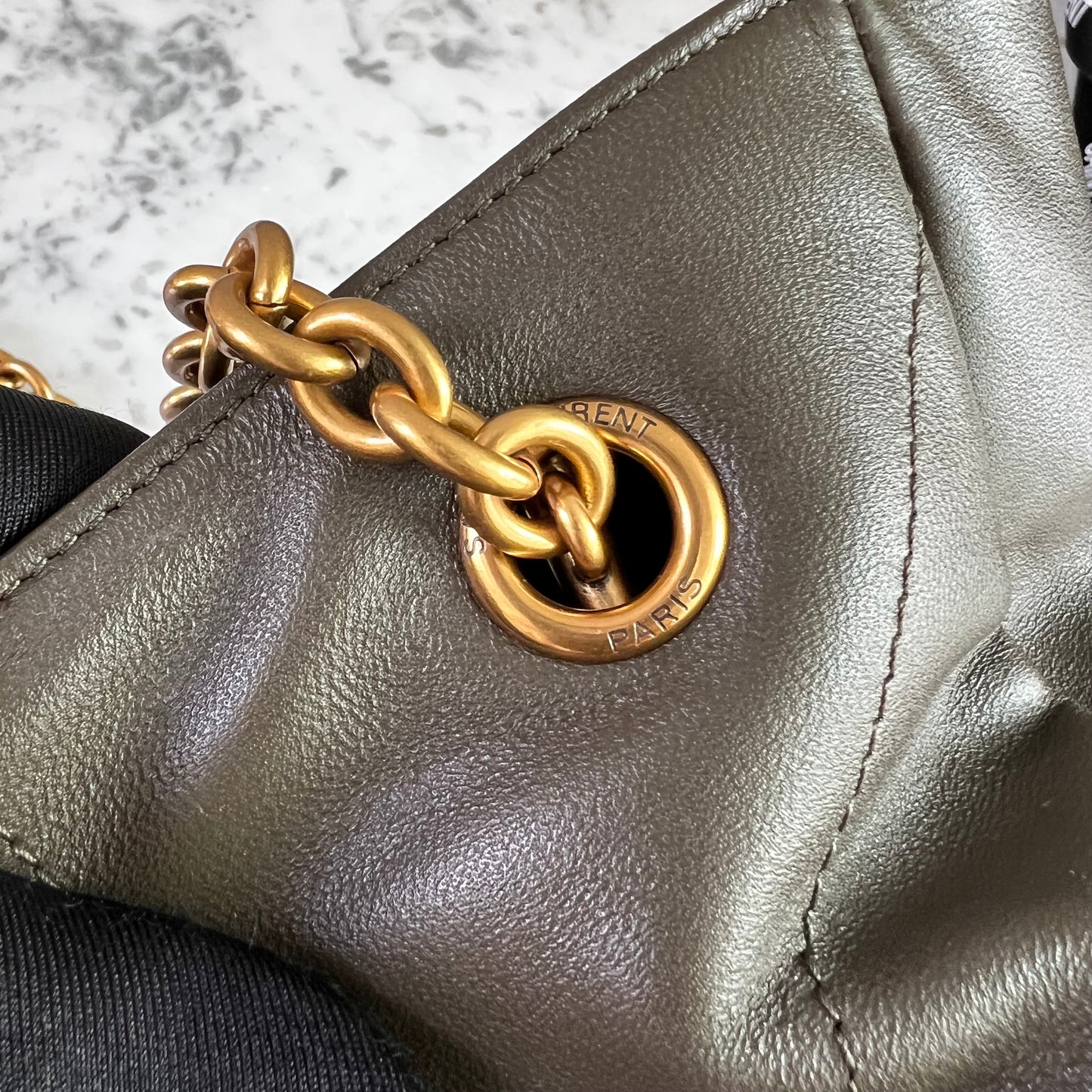 Bolso Y piel color gris