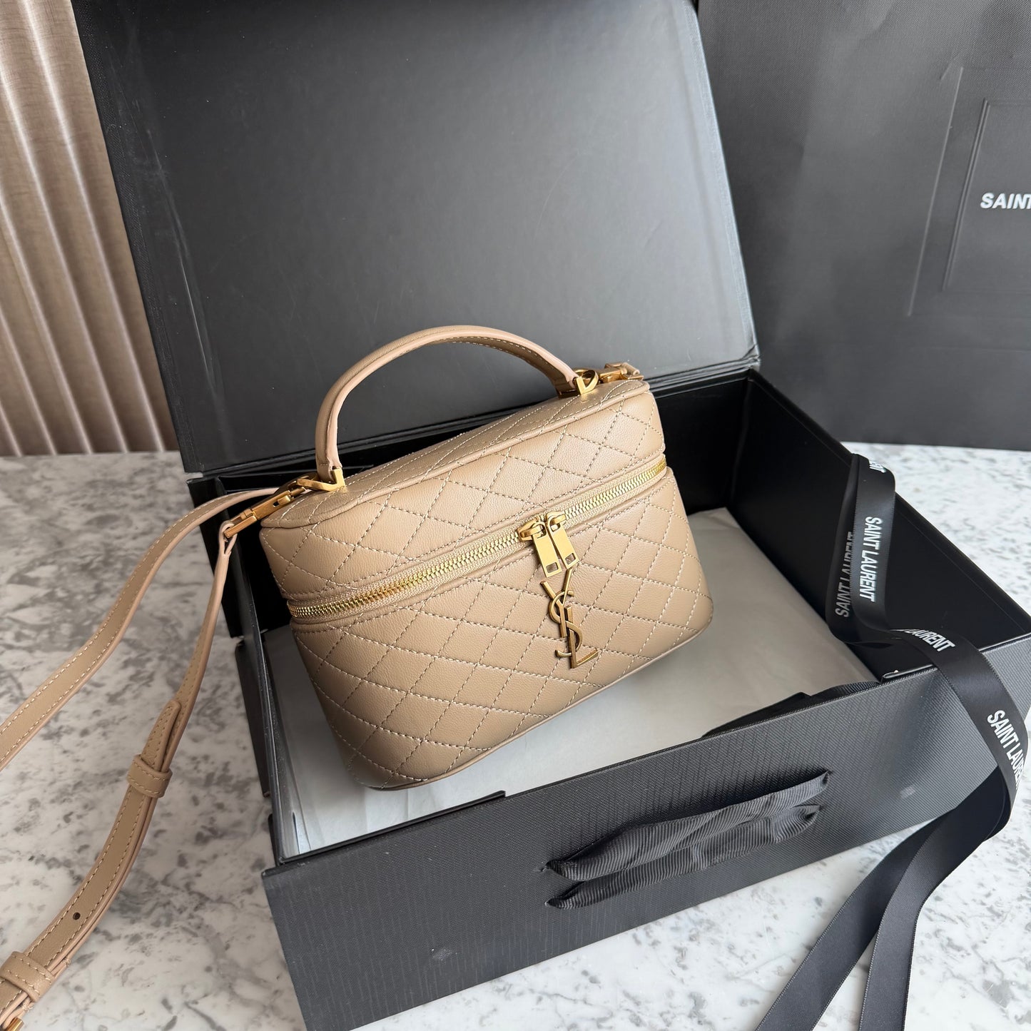 Bolso Y-sl piel color beige