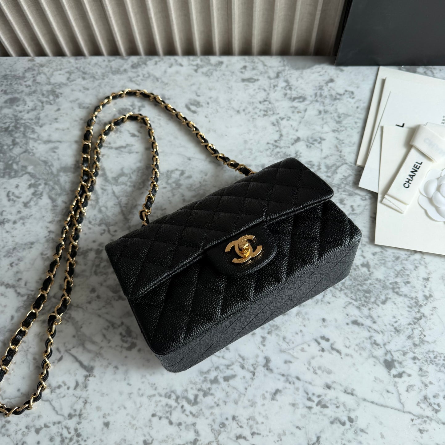 Bolso C-hanel mini piel color negro