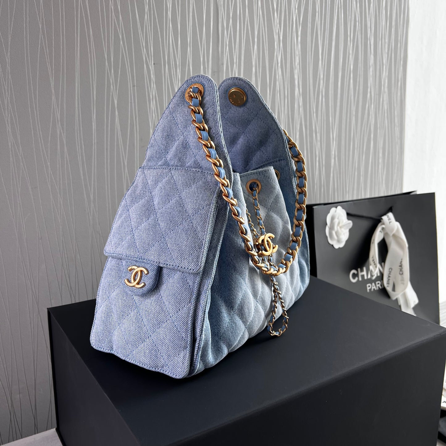 Bolso C 2-5 algodón color azul denim