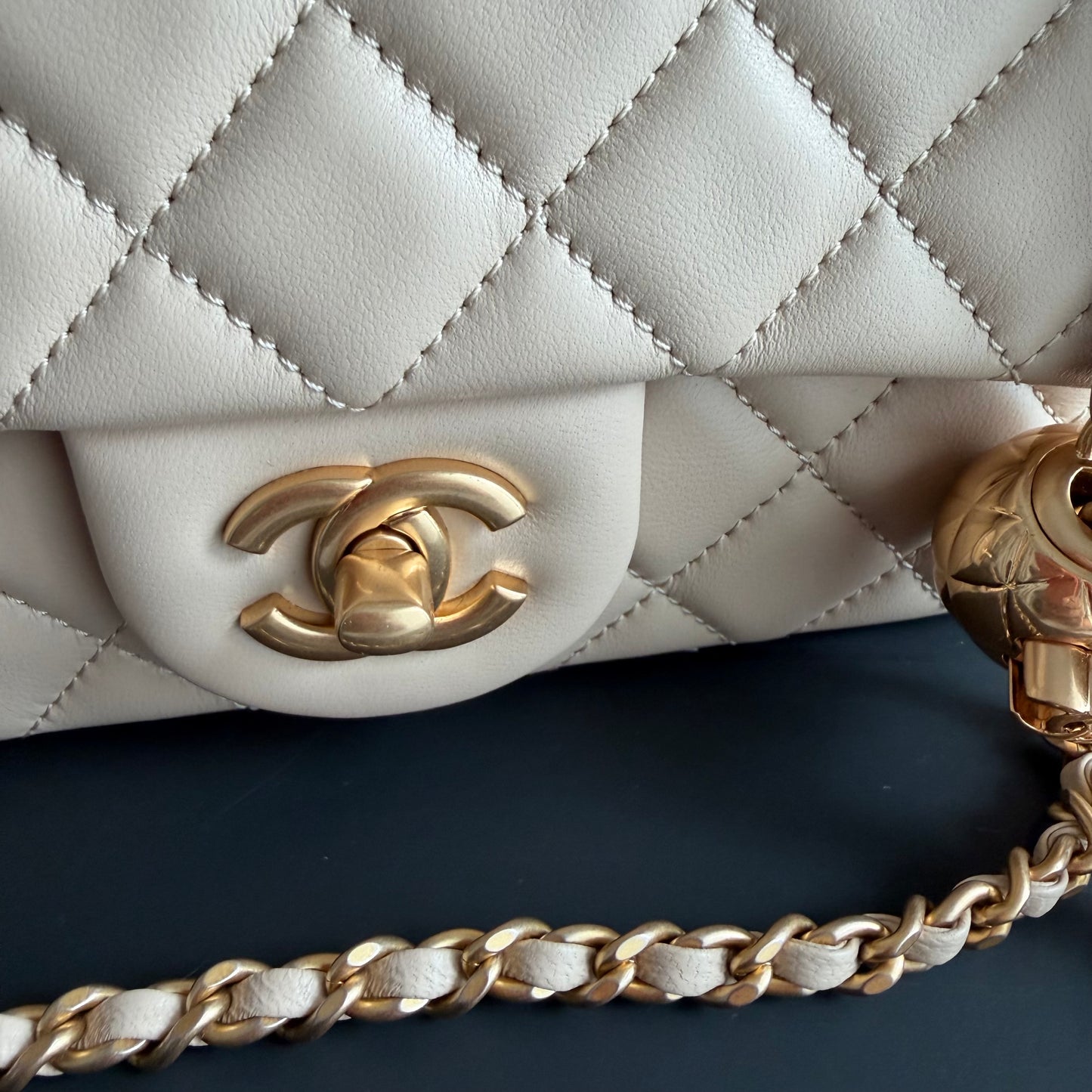 Bolso C-hanel piel color beige