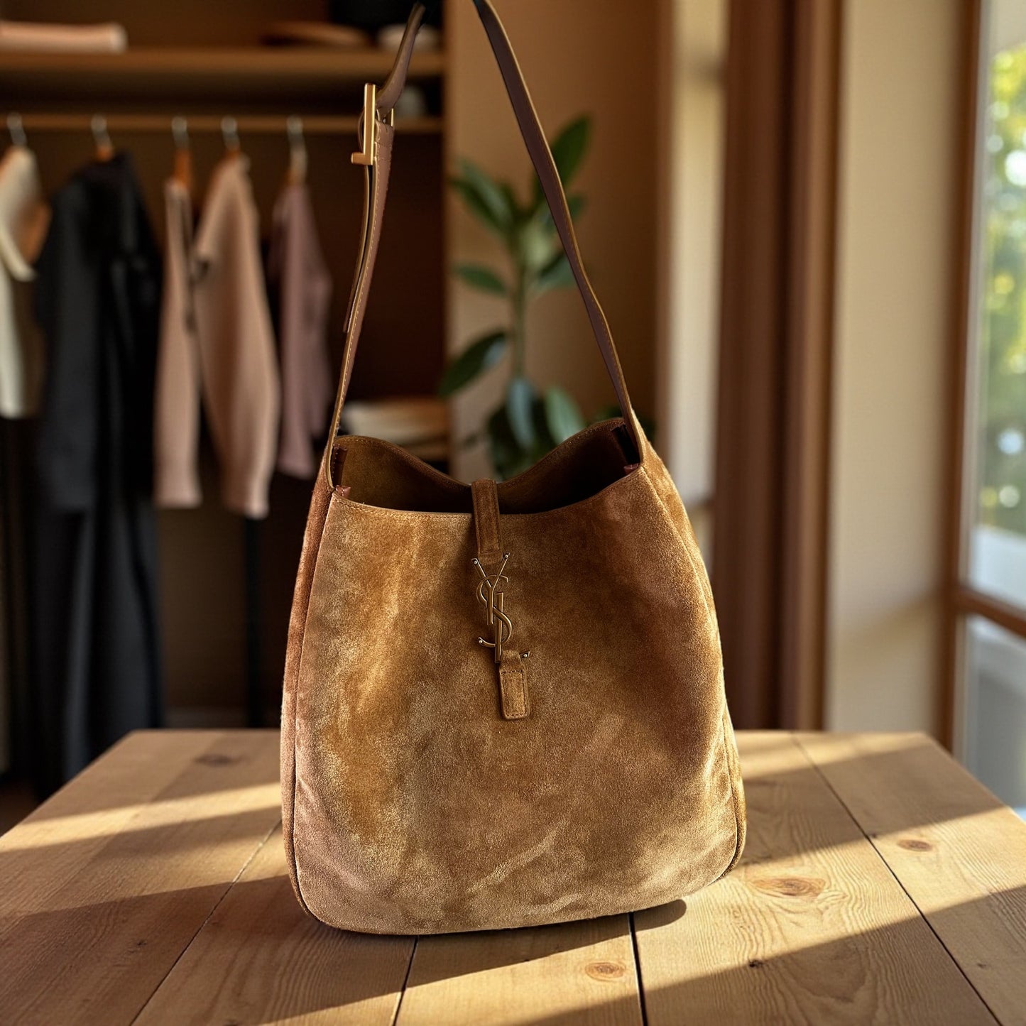 Bolso Y en Ante color caramelo