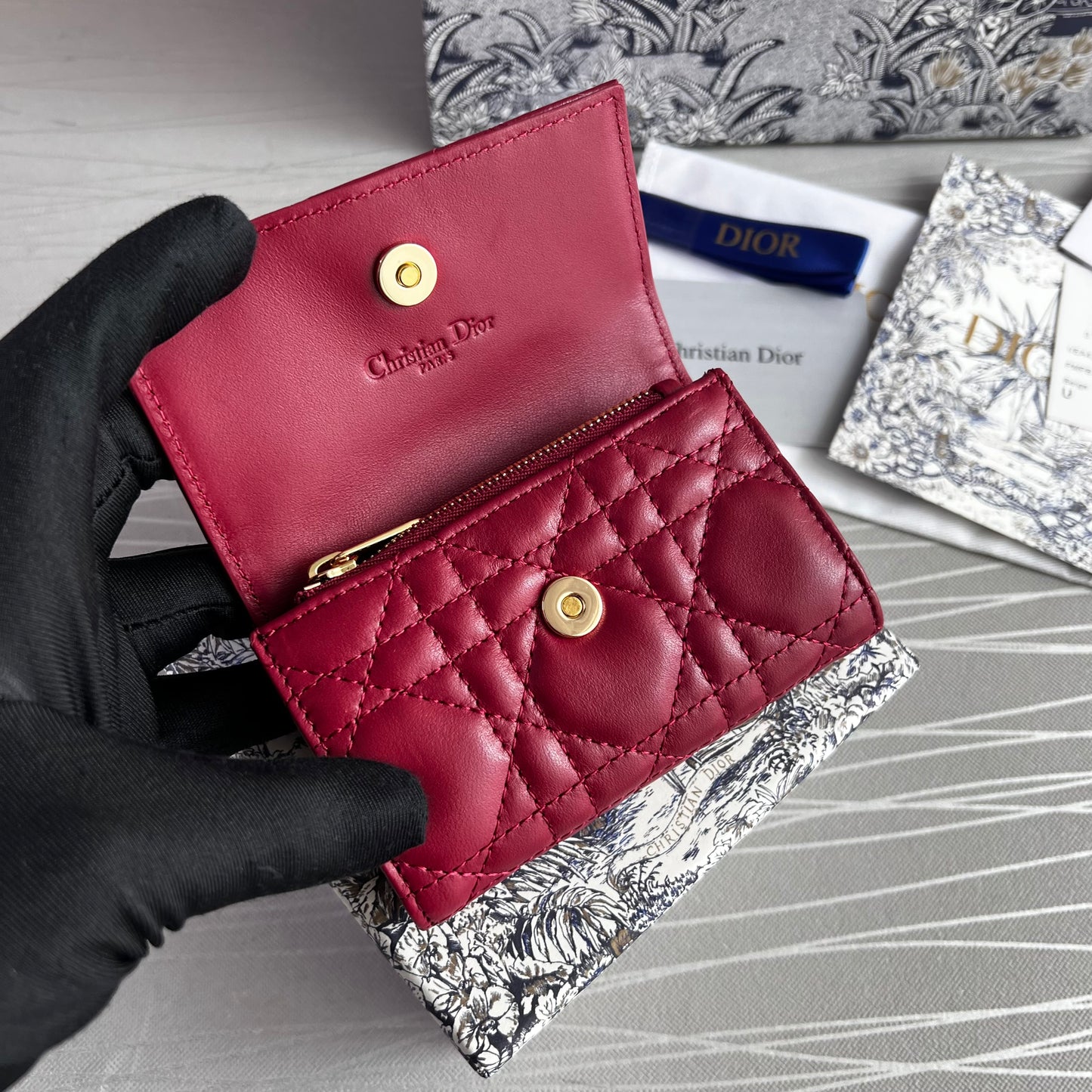Cartera D-ior piel color rojo