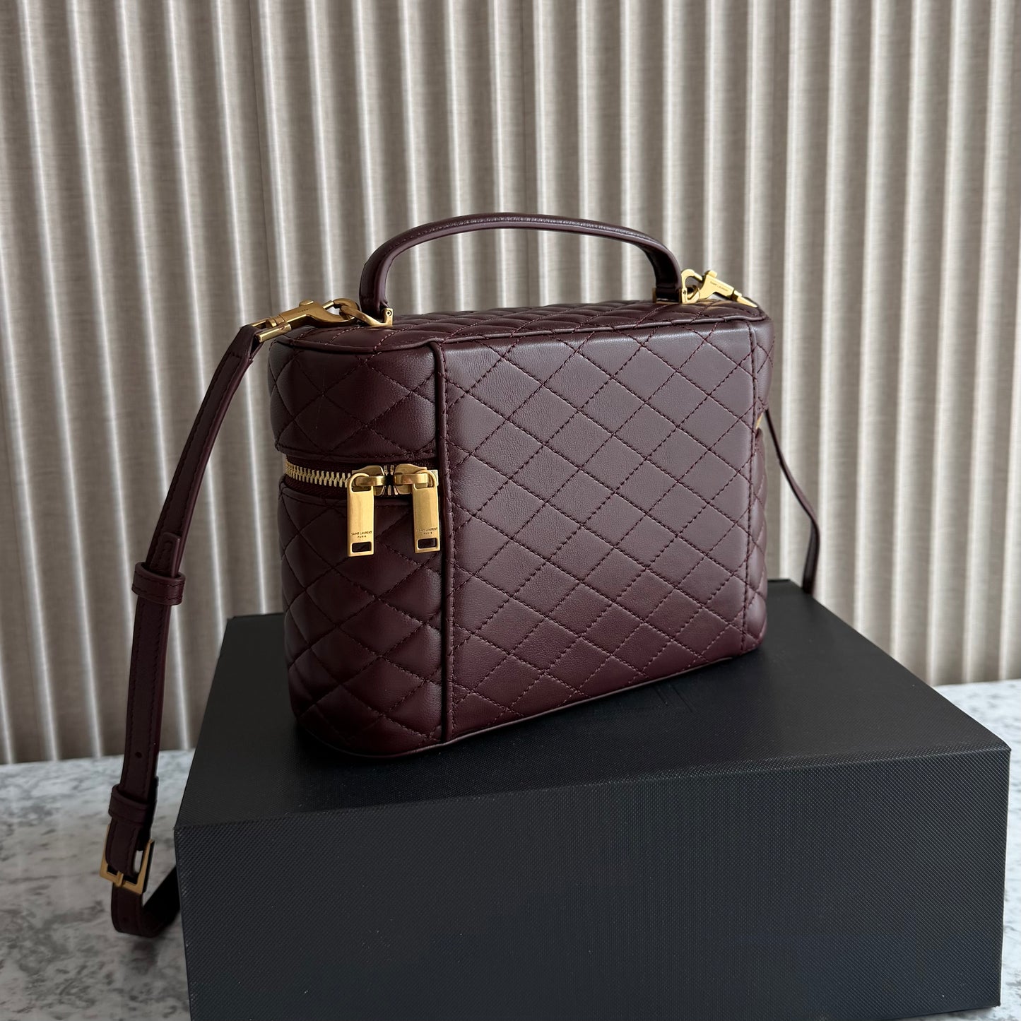 Bolso Y-SL piel color vino