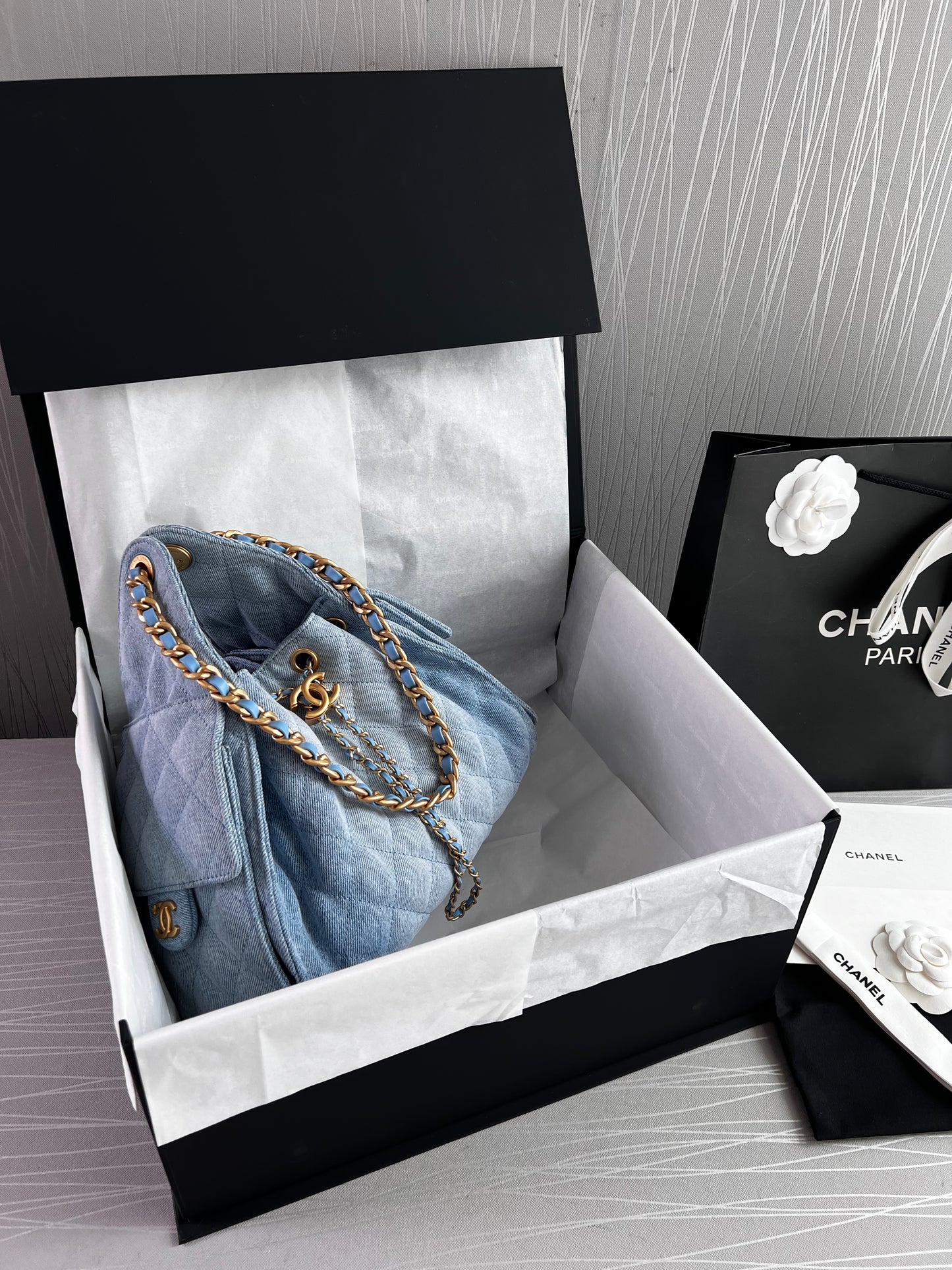 Bolso C 2-5 algodón color azul denim