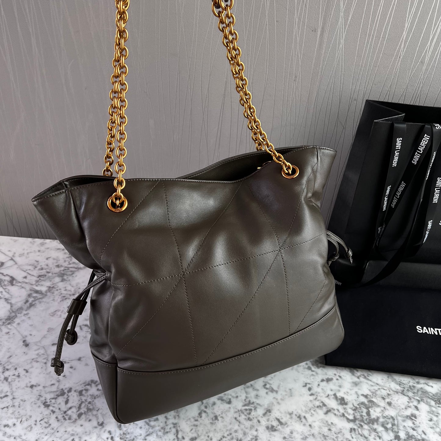 Bolso Y piel color gris