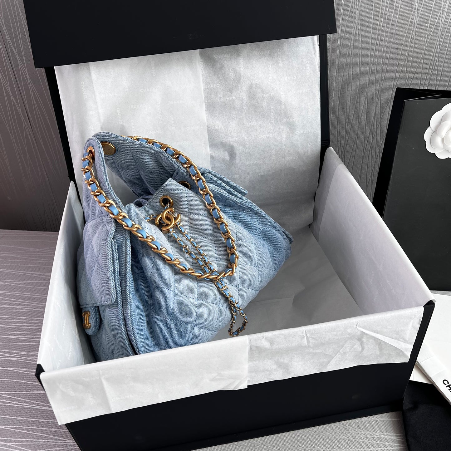 Bolso C 2-5 algodón color azul denim