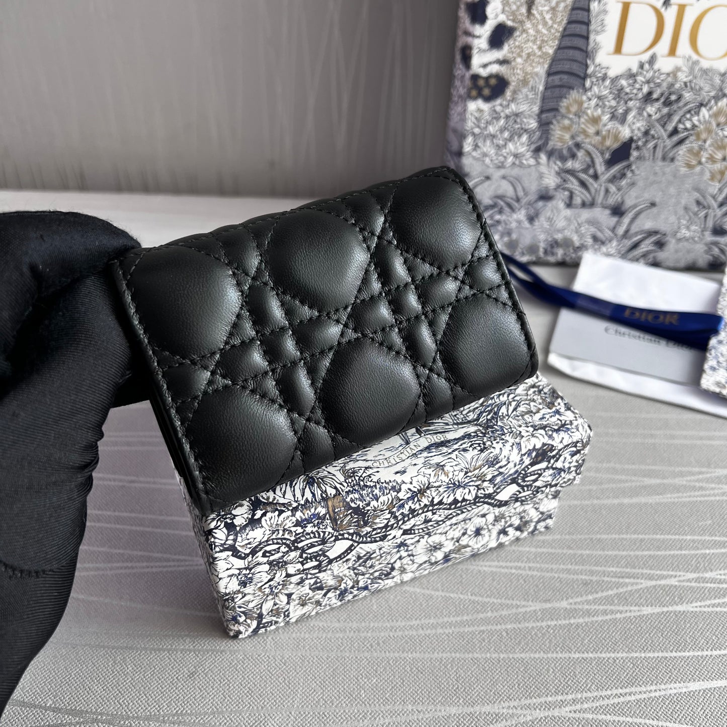 Cartera D-ior piel color negro