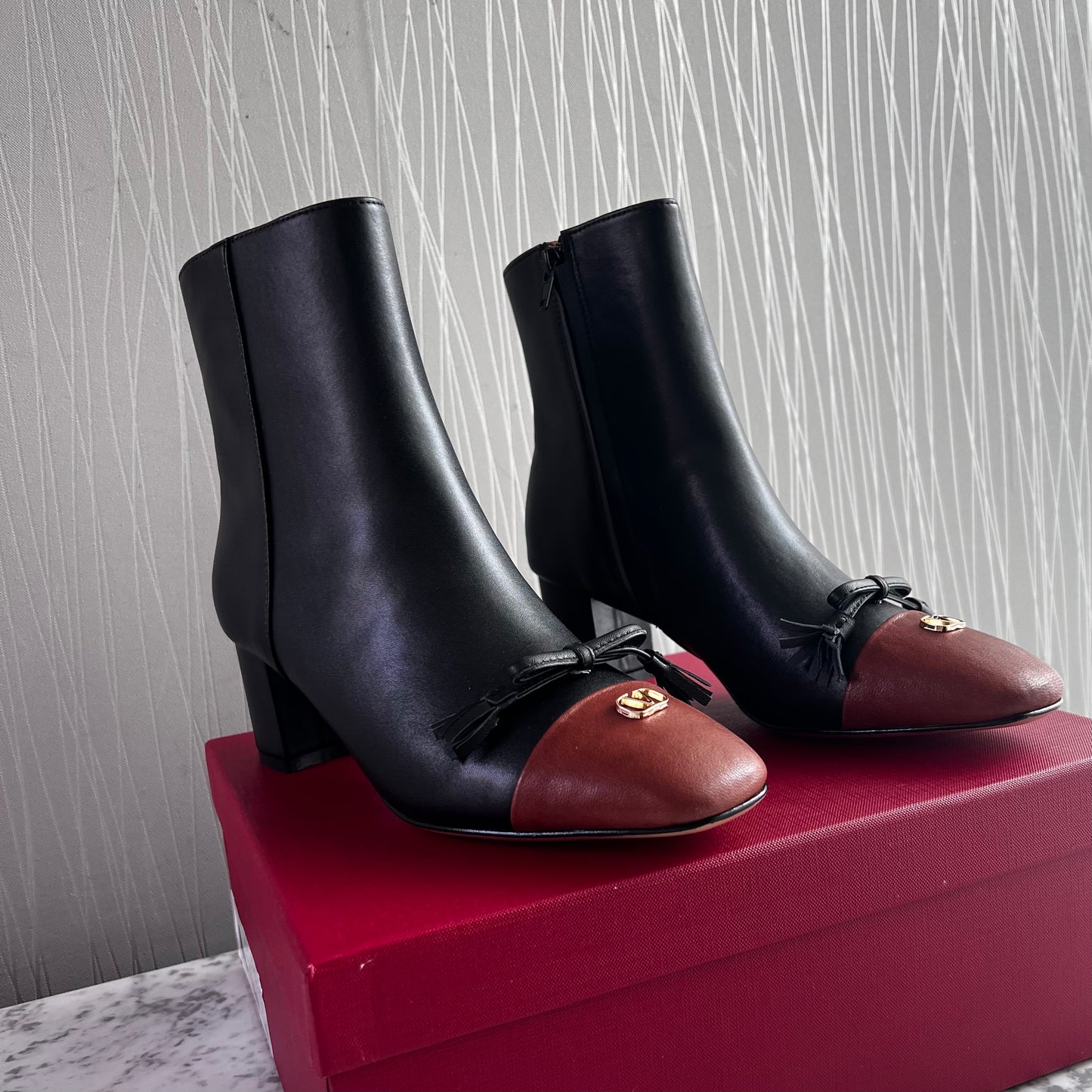 Botas V-alentino piel bicolor