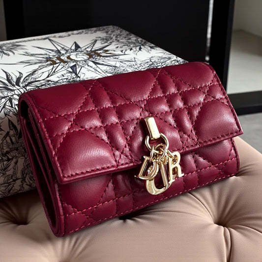 Cartera D-ior piel color rojo