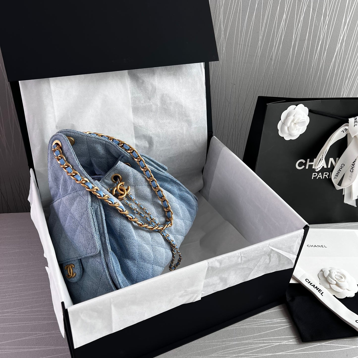 Bolso C 2-5 algodón color azul denim