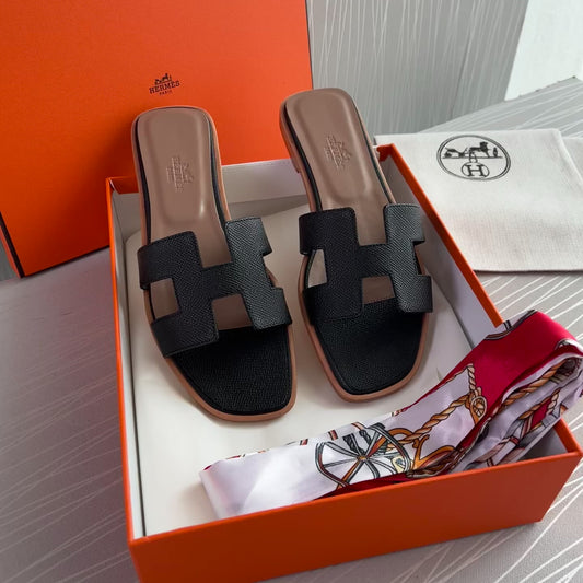 Sandalias H piel color negro