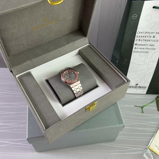 Reloj A - P unisex acero inoxidable, color plata y rose gold